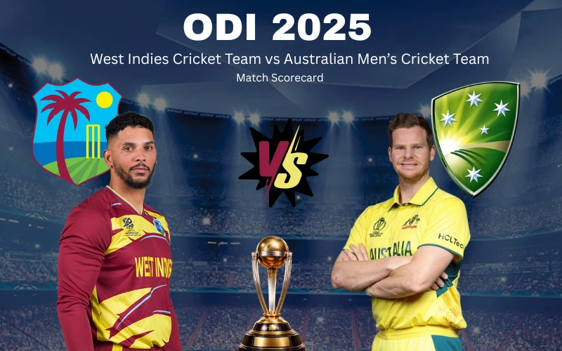 West Indies Cricket Team vs Australian Men’s Cricket Team Match Scorecard: Australia Chases 215 to Secure Stunning 6-Wicket Victory Today